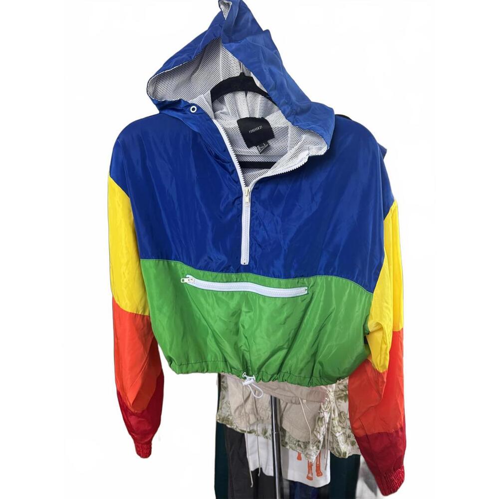 Colorblock Women's Windbreaker Jacket with Hood
